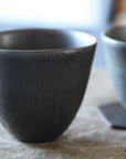 Black Porcelain Tea Bowl, handmade stoneware, for Zen Tea Ceremony