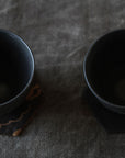 Black Porcelain Tea Bowl, handmade stoneware, for Zen Tea Ceremony