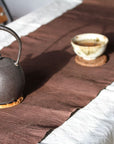Chabu Natural Fibre Table Runner | Redish Brown Plant Dye Table Runner for Tea Ceremony ~ Red Earth