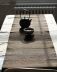 Chabu Natural Fibre Table Runner | Dark Brown Plant Dye Table Cover for Tea Ceremony ~ Ancient Mountain