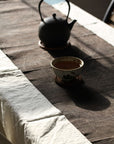 Chabu Natural Fibre Table Runner | Dark Brown Plant Dye Table Cover for Tea Ceremony ~ Ancient Mountain