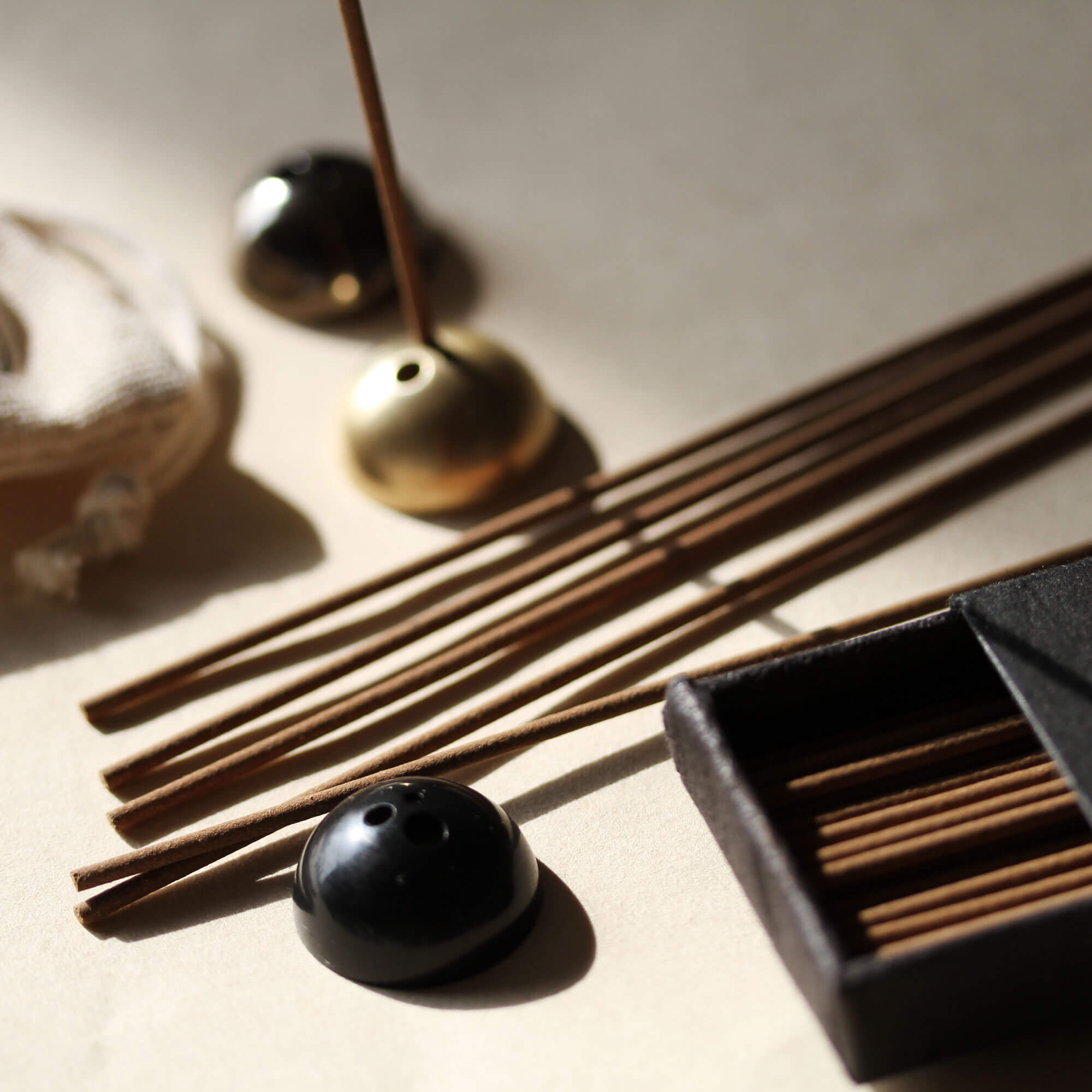DOME Gold Brass Incense Stick Holder Ume
