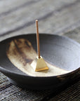 Pyramid Incense Stick Holder - Gold Solid Brass