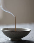 grey white incense holder. zen style incense bowl, for japanese incense sticks