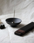 artisan incense holder in purple anthracite clay. Suitable for most incense sticks