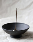 stylish zen incense holder in purple/grey anthracite clay. suitable for Japanese incense sticks
