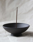 artisan incense holder in purple anthracite clay