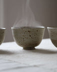 Tea Bowls, handmade stoneware, for Zen Tea Ceremony (ivory white)