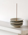 WHITE INCENSE DISH - white onyx glazed, Red Stoneware