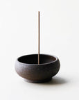 WABI SABI, wheel thrown, handmade, stoneware clay, INCENSE BOWL, zen - Ume