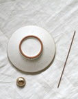 WHITE INCENSE DISH - white onyx glazed, Red Stoneware