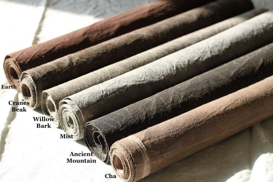 Chabu Natural Fibre Table Runner | Redish Brown Plant Dye Table Runner for Tea Ceremony ~ Red Earth