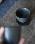 Black Porcelain Tea Bowl, handmade stoneware, for Zen Tea Ceremony