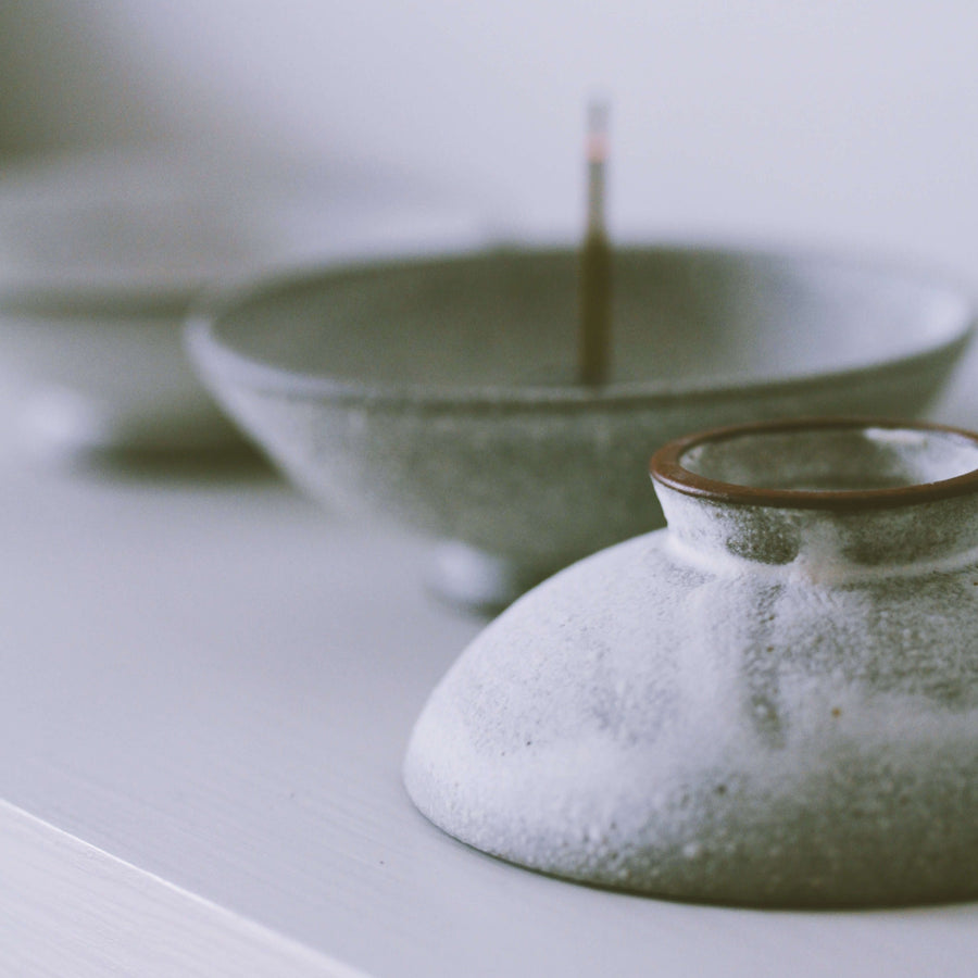 Incense Chalice in Terracotta ( earth & cloud  ) Zen. Artisan Made