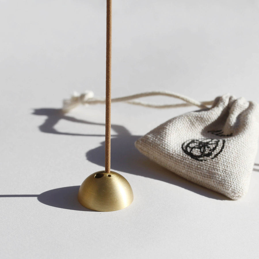 DOME Gold Brass Incense Stick Holder