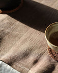 Chabu Natural Fibre Table Runner | Light Tea Brown Plant Dye Table Runner for Tea Ceremony ~ Cha