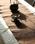 Chabu Natural Fibre Table Runner | Redish Brown Plant Dye Table Runner for Tea Ceremony ~ Red Earth