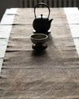 Chabu Natural Fibre Table Runner | Greyish Brown Plant Dye Table Runner for Tea Ceremony ~ Cranes Beak
