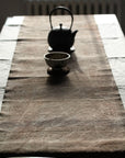 Chabu Natural Fibre Table Runner | Greyish Brown Plant Dye Table Runner for Tea Ceremony ~ Cranes Beak