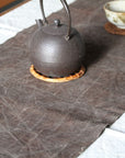 Chabu Natural Fibre Table Runner | Greyish Brown Plant Dye Table Runner for Tea Ceremony ~ Cranes Beak