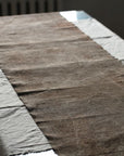 Chabu Natural Fibre Table Runner | Greyish Brown Plant Dye Table Runner for Tea Ceremony ~ Cranes Beak