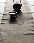 Chabu Natural Fibre Table Runner | Greyish Brown Plant Dye Table Runner for Tea Ceremony ~ WILLOW BARK