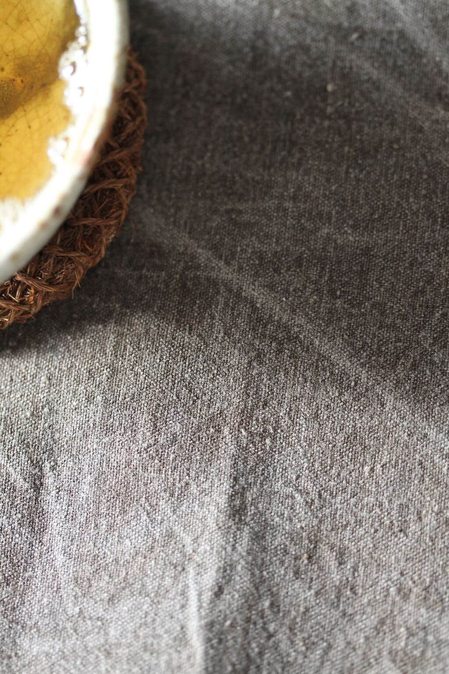 Chabu Natural Fibre Table Runner | Greyish Brown Plant Dye Table Runner for Tea Ceremony ~ WILLOW BARK