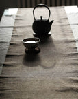 Chabu Natural Fibre Table Runner | Greyish Brown Plant Dye Table Runner for Tea Ceremony ~ WILLOW BARK