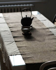 Chabu Natural Fibre Table Runner | Greyish Brown Plant Dye Table Runner for Tea Ceremony ~ WILLOW BARK