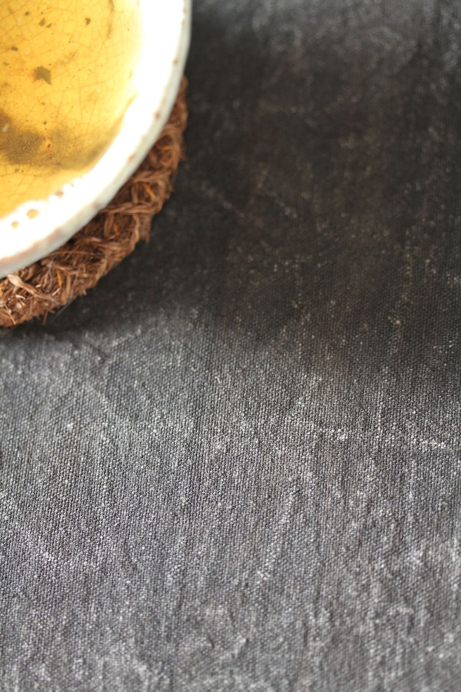 Chabu Natural Fibre Table Runner | Dark Brown Plant Dye Table Cover for Tea Ceremony ~ Ancient Mountain