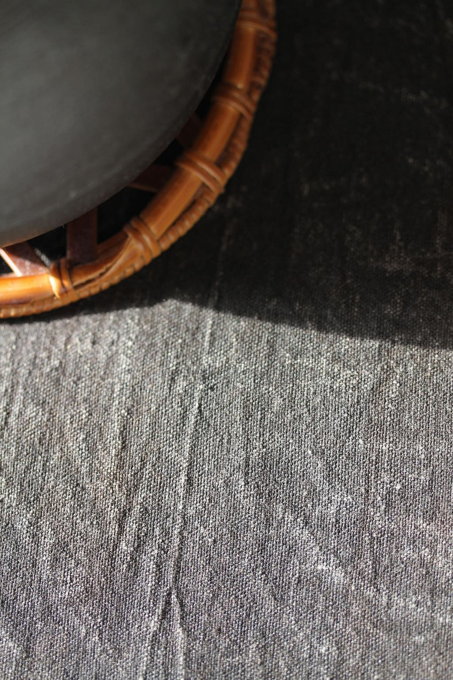 Chabu Natural Fibre Table Runner | Dark Brown Plant Dye Table Cover for Tea Ceremony ~ Ancient Mountain