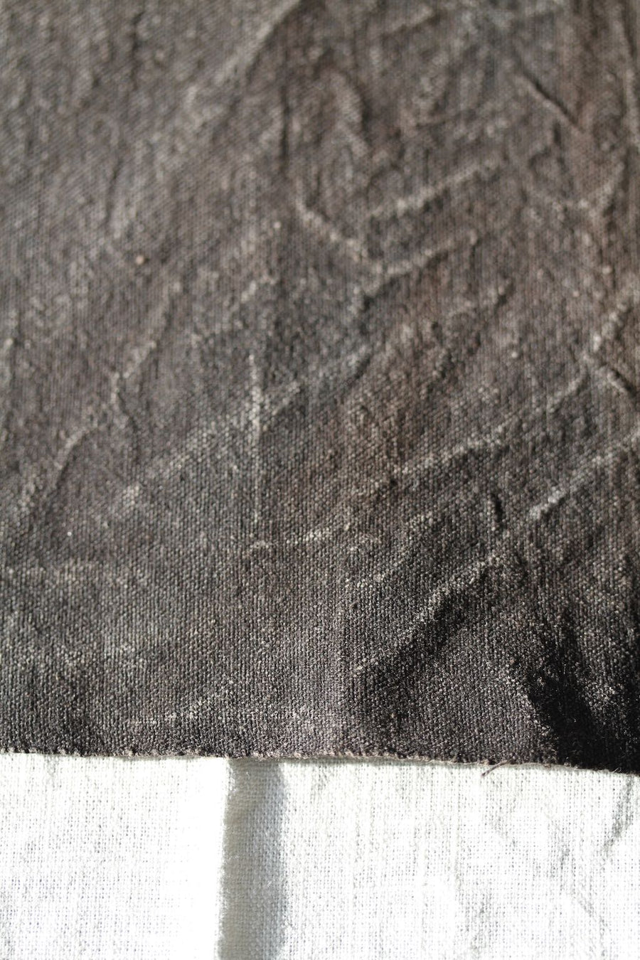 Chabu Natural Fibre Table Runner | Dark Brown Plant Dye Table Cover for Tea Ceremony ~ Ancient Mountain