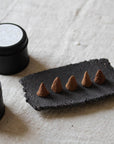 Raw Black Stoneware Flat Rectangle Incense Holder