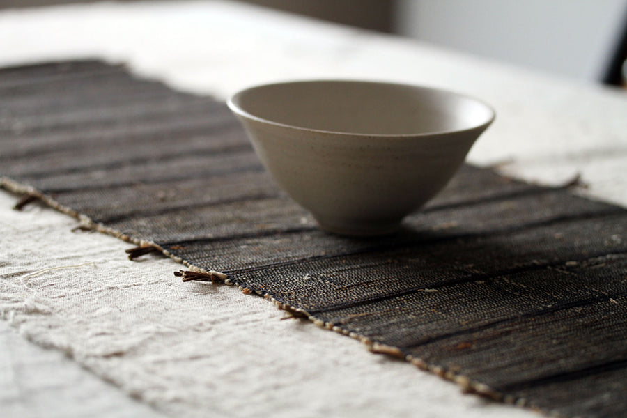 Dusk Chabu Table Runner. Hand loomed natural fibres.