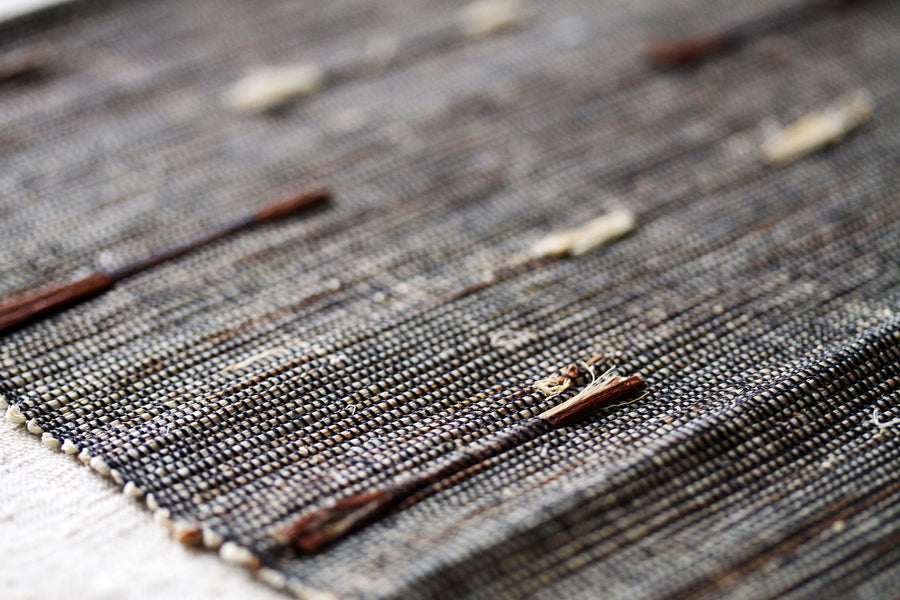 Chabu Table Runner. Hand loomed natural fibres. Reeds