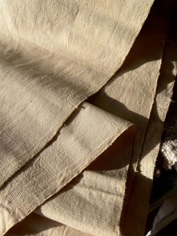 Handwoven Cotton Chabu Table Runner: Natural Fiber Tea Ceremony Cloth