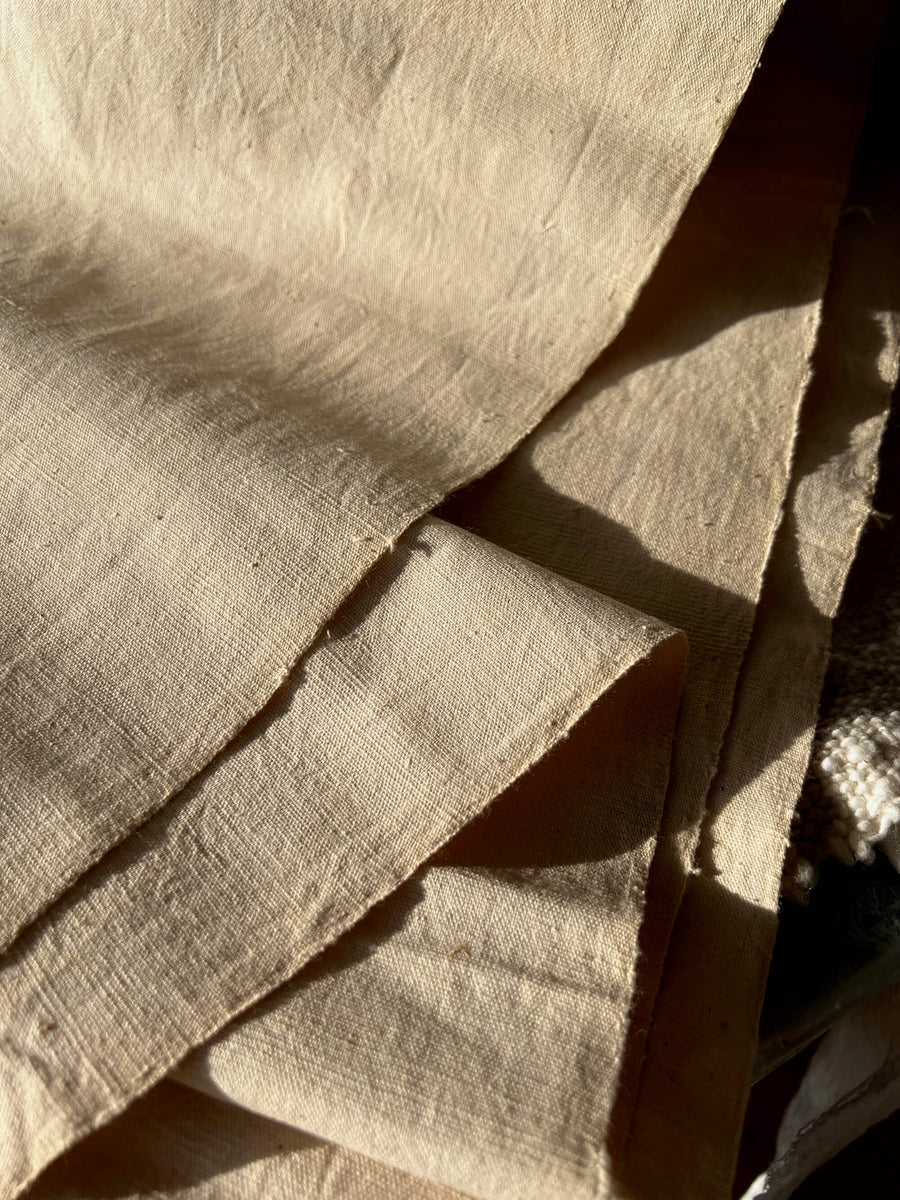 Handwoven Cotton Chabu Table Runner: Natural Fiber Tea Ceremony Cloth