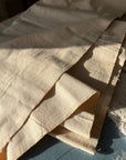 Handwoven Cotton Chabu Table Runner: Natural Fiber Tea Ceremony Cloth