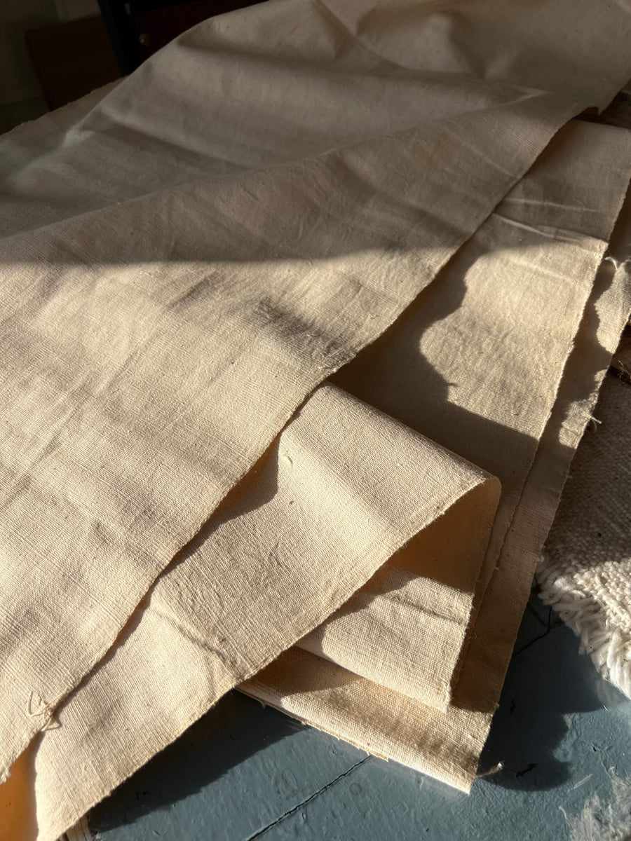 Handwoven Cotton Chabu Table Runner: Natural Fiber Tea Ceremony Cloth
