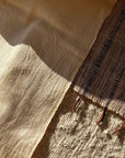 Handwoven Cotton Chabu Table Runner: Natural Fiber Tea Ceremony Cloth