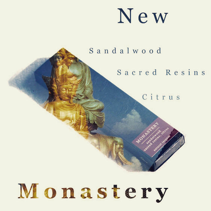 monastery, natural incense sticks with sandalwood, sacred resins and citrus