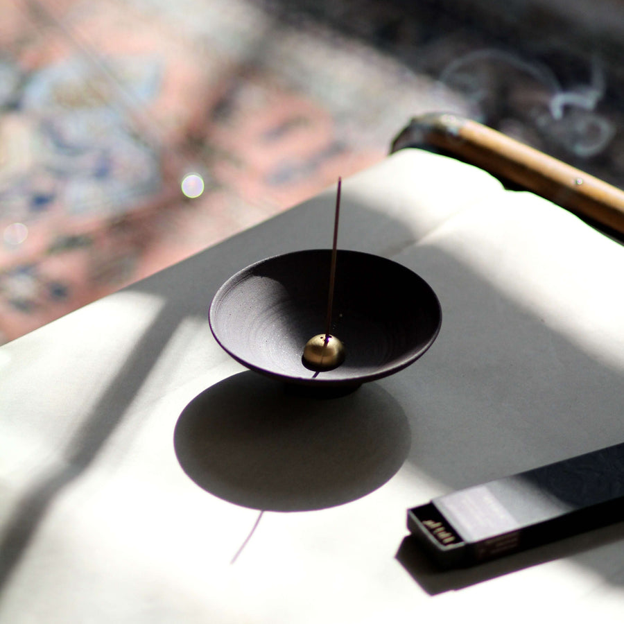 Beautiful Purple Terracotta Incense Bowl Holder. Zen. Artisan Made