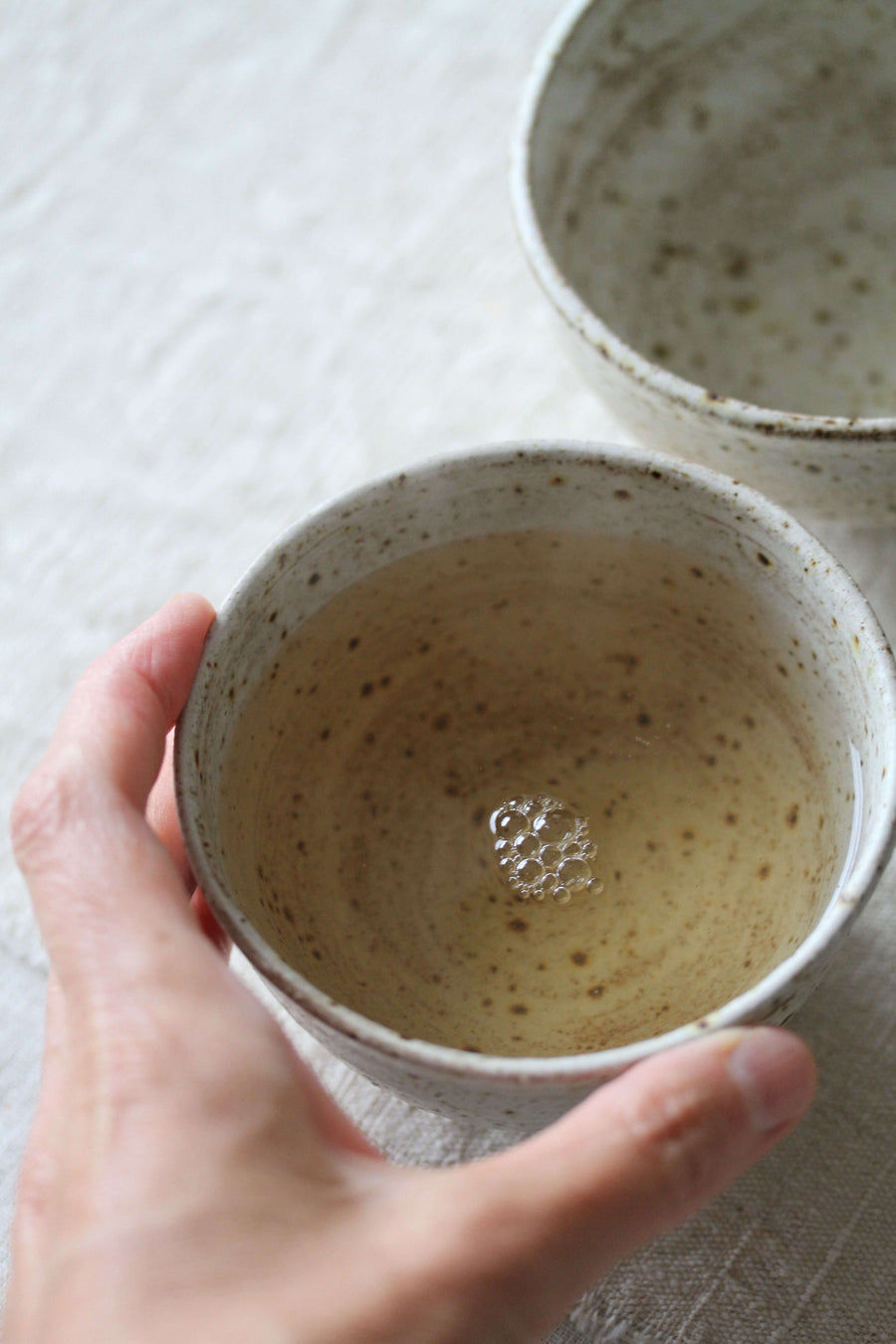 Tea Bowls, handmade stoneware, for Zen Tea Ceremony (ivory white)