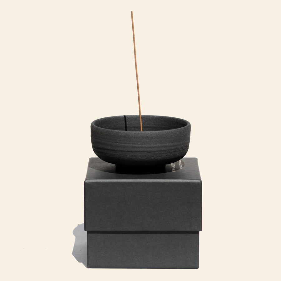 RAW Black Stoneware Incense Bowl & Dome Holder