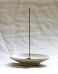 WHITE INCENSE DISH -  white onyx glazed, Red Stoneware