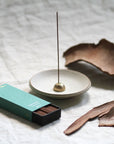 WHITE INCENSE DISH -  white onyx glazed, Red Stoneware